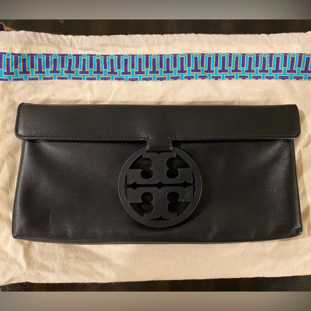 Tory Burch Black Leather Clutch